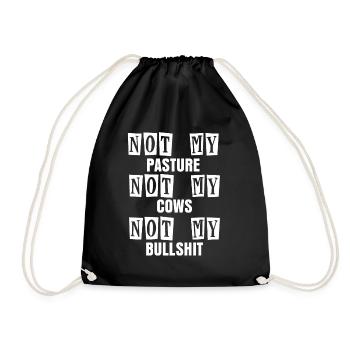 Cow farm farmer stall milk gift - Drawstring Bag - black - Front