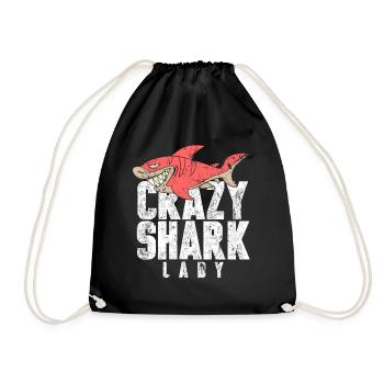 Shark Fish Girl - Drawstring Bag - black - Front