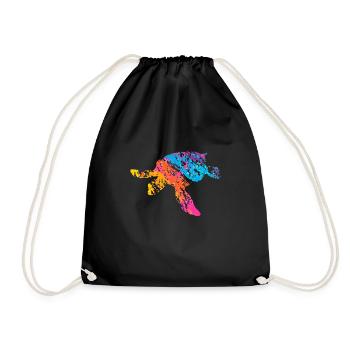 turtle - Drawstring Bag - black - Front