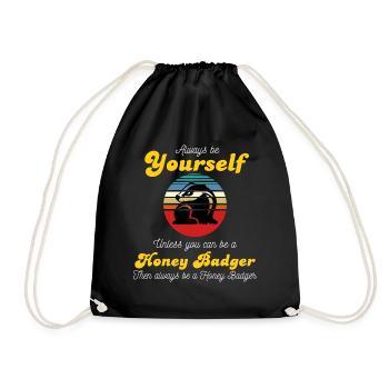 Honey badger predator - Drawstring Bag - black - Front