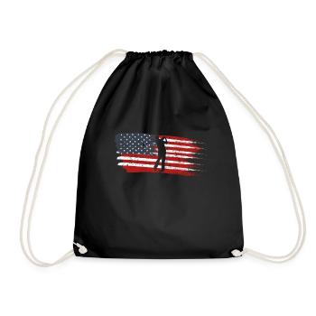 Golf Amerika - Turnbeutel - Schwarz - Vorne