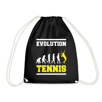 Tennis Evolution Sport Geschenk - Turnbeutel - Schwarz - Vorne