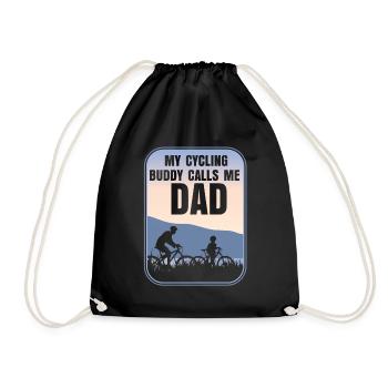 Bicycle Dad Father's Day - Drawstring Bag - black - Front