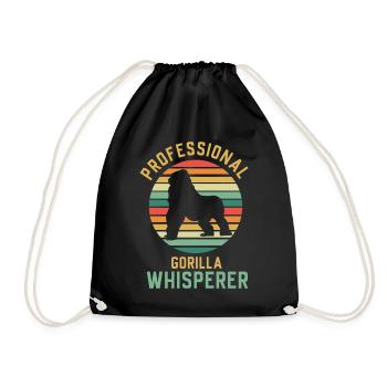Gorilla Affe - Turnbeutel - Schwarz - Vorne