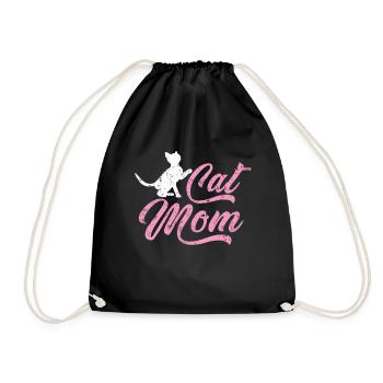 Katzen Mama - Turnbeutel - Schwarz - Vorne