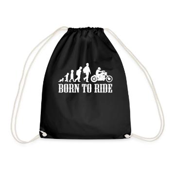 Motorcycle Baby Evolution Birth Pregnant Gift - Drawstring Bag - black - Front