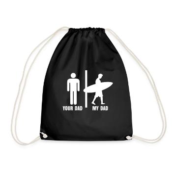 Cadeau papa surfeur - Sac de sport léger - noir - Devant