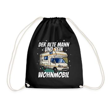 Der Alte Mann Und Sein Wohnmobil Camping Camper - Turnbeutel - Schwarz - Vorne