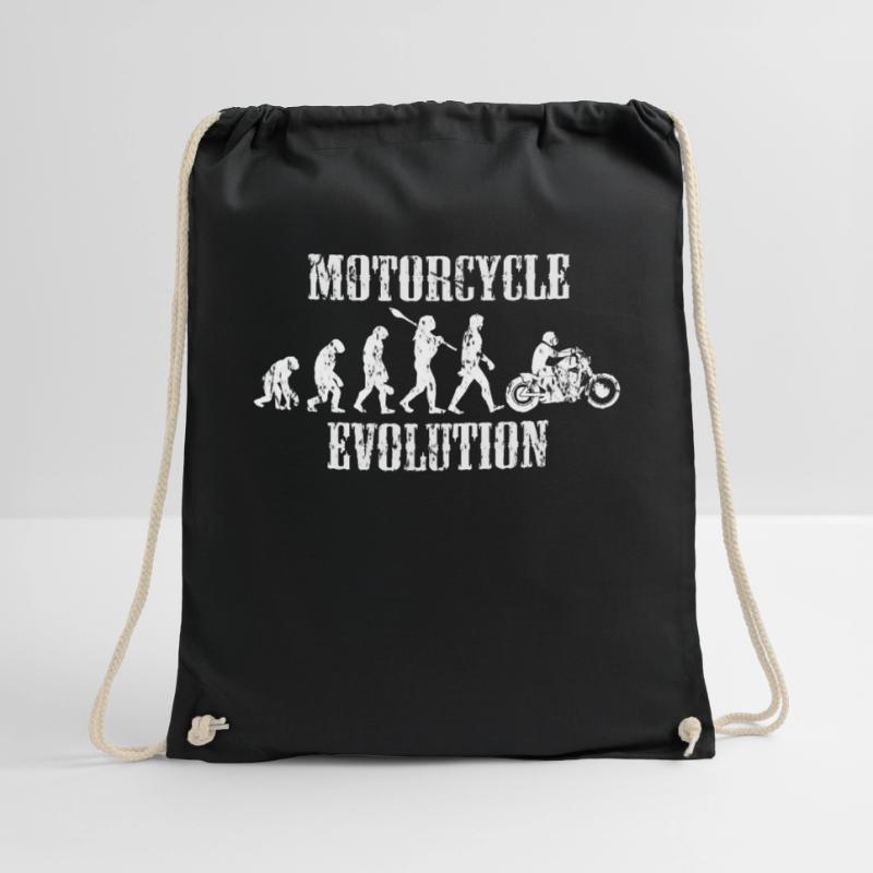Evolution Biker Motorrad Geschenk Turnbeutel