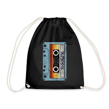 Achtziger Vintage Retro Mixtape Kassette 80er - Turnbeutel - Schwarz - Vorne