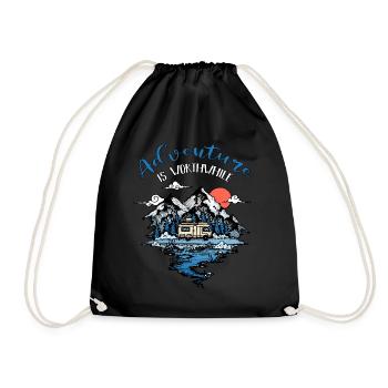 Abenteuer Wohnmobil Camping Reise Van Camper - Sac de sport léger - noir - Devant