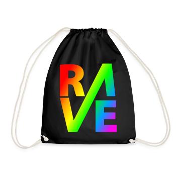 Rave Regenbogen Lgbt - Turnbeutel - Schwarz - Vorne