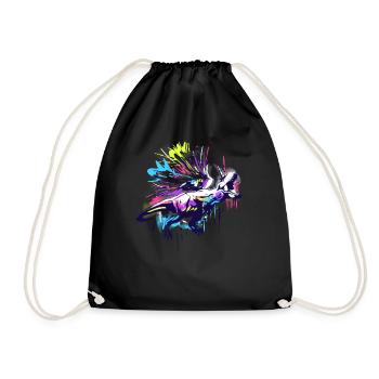Tyrannosaure Rex arc-en-ciel - Sac de sport léger - noir - Devant