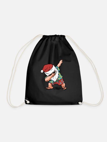 Lustiges Weihnachtsgeschenk Weihnachtsmann im - Turnbeutel - Schwarz