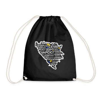 Cevapcici Bosnia minced meat sausage - Drawstring Bag - black - Front