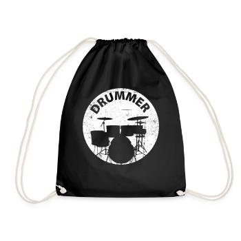Drummer Drum Drum Drums - Drawstring Bag - black - Front