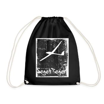 Glider Gliding Pilot - Drawstring Bag - black - Front