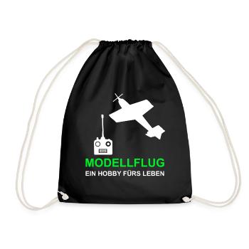 Modellflug Hobby Modellflieger Flieger - Turnbeutel - Schwarz - Vorne