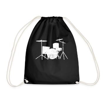 Drummer Drums Drum Drums - Drawstring Bag - black - Front