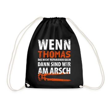 Heimwerker Thomas - Turnbeutel - Schwarz - Vorne