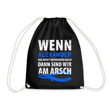 Heimwerker Alexander - Turnbeutel - Schwarz - Vorne