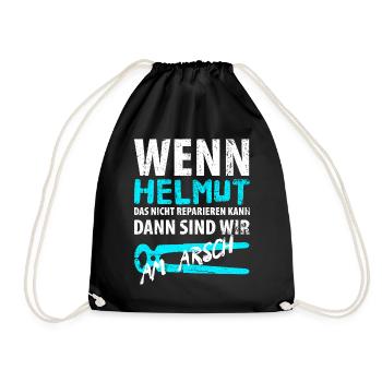 Heimwerker Helmut - Turnbeutel - Schwarz - Vorne
