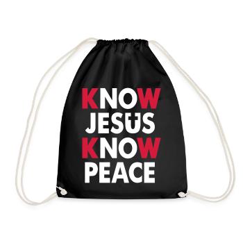 Connaître Jésus - Connaître la paix - Sac de sport léger - noir - Devant