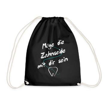 Zahntechnik Zahntechniker - Turnbeutel - Schwarz - Vorne