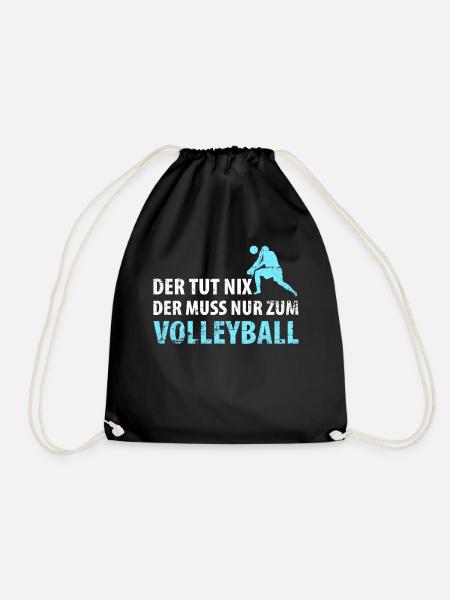 Volleyball Sport Team Play Mannschaft Geschenk - Turnbeutel - Schwarz