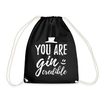 gin - Drawstring Bag - black - Front