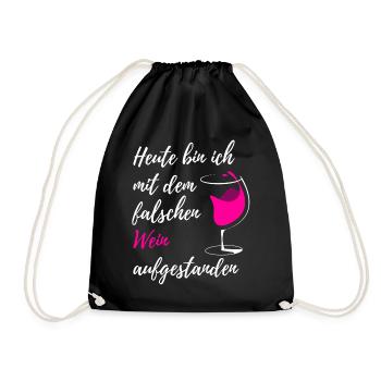 Wein - Turnbeutel - Schwarz - Vorne