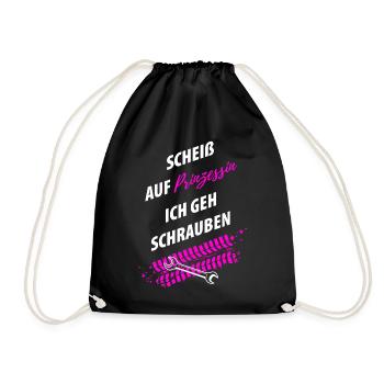 Tuning Tuner Schrauber girl - Turnbeutel - Schwarz - Vorne