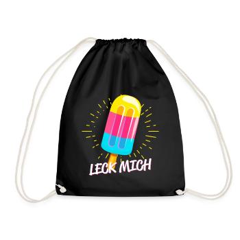 Leck mich - Cool Ice cream - gay pride - Turnbeutel - Schwarz - Vorne