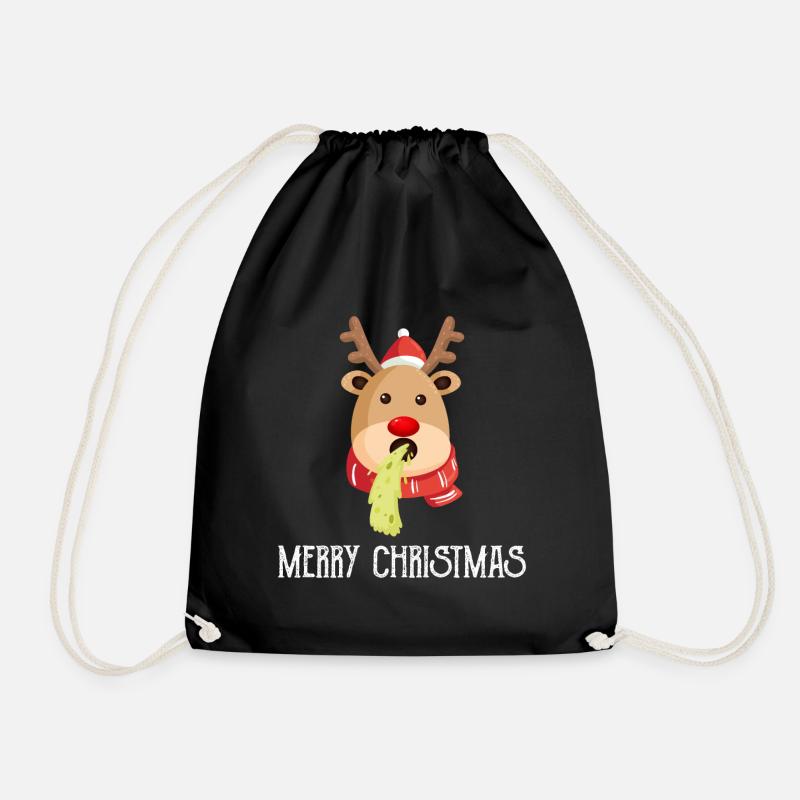Ugly Christmas reindeer - Turnbeutel - Schwarz