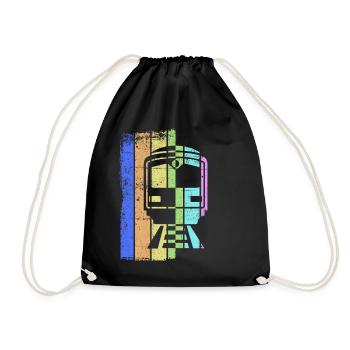 Train railroad railroad workers trains locomotive driver - Drawstring Bag - black - Front