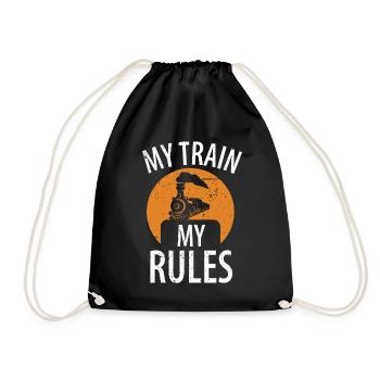 Train railroad railroad workers trains locomotive driver - Drawstring Bag - black - Front