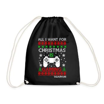 All I want for Christmas is gaming #1 - Drawstring Bag - black - Front