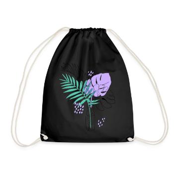 Artistic plant illustration - Drawstring Bag - black - Front