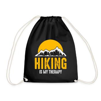 Hiking Is My Therapy - Drawstring Bag - black - Front