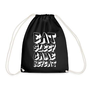 Eat Sleep Game Répéter - Sac de sport léger - noir - Devant
