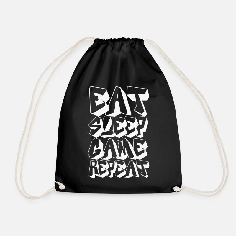 Eat Sleep Game Repeat - Turnbeutel - Schwarz