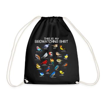 Bird Watching Orinthologist Birdwatching Gift - Drawstring Bag - black - Front