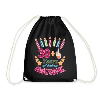40e anniversaire cadeau pour les femmes, 39+ drôle, 40 ans - Sac de sport léger - noir - Devant