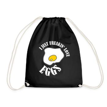 Egg yellow funny gift egg yolk eggs fried egg - Drawstring Bag - black - Front