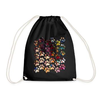 Paw prints dog paws paws dogs - Drawstring Bag - black - Front