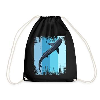 Whale shark shark - Drawstring Bag - black - Front