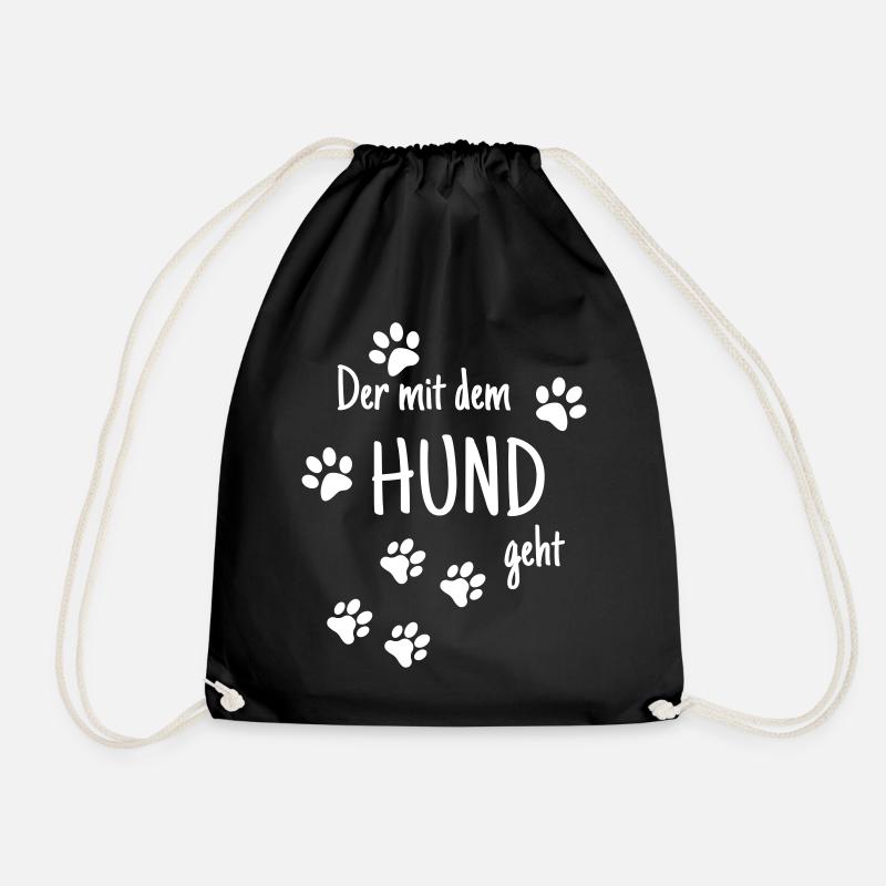 Der mit dem Hund geht - Turnbeutel - Schwarz
