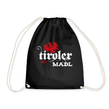 Tiroler Madl Tirol Adler Wappen Frauen Mädchen - Turnbeutel - Schwarz - Vorne