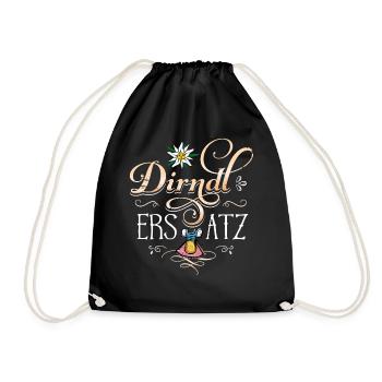 Dirndl Ersatz Tracht Bayern - Turnbeutel - Schwarz - Vorne