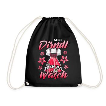 Mei Dirndl is in da Wäsch - Turnbeutel - Schwarz - Vorne